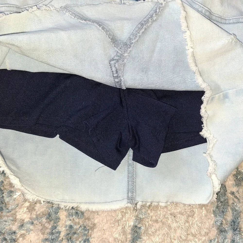 Justice Acid Wash Denim Skort sz 18 EUC